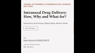 Intranasal Drug Delivery How Why and What for  RTCLTV [upl. by Dwight698]