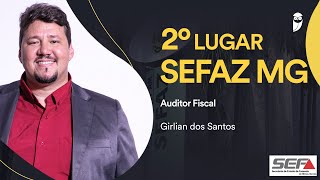 Concurso SEFAZ MG Conheça Girlian Santos aprovado em 2° lugar para Auditor Fiscal [upl. by Anyak]