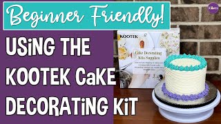 Simple Buttercream Cake Design Using This Kootek Cake Decorating Kit [upl. by Ahseiyt]