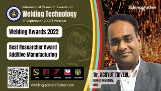 Dr Achyut Trivedi Ganpat University India Best Researcher Award [upl. by Atinek]