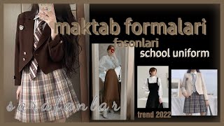 Zamonaviy maktab formalari Sarafanlar fasonlari backtoschool schooloutfits [upl. by Areemas]