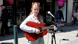 Coldplay Yellow Performed on Grafton Street by Sarah Fitzsimon [upl. by Ocramed]