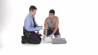 Using a Bag Valve Mask Resuscitator—Two Rescuers [upl. by Amuwkuhc125]