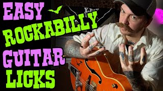 Easy Rockabilly Solo Licks in A  Guitar Lesson With Backing Track and PDF Tabs [upl. by Nnayllek]