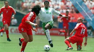 Saeed AlOwairans 70yard solo run in the 1994 World Cup Most iconic World Cup moments [upl. by Annaihr]