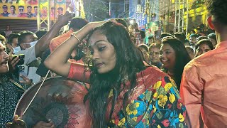 Girls theenmaar dance at Manasa pandu thotella procession 2024 [upl. by Etta]