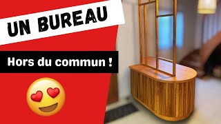 Bureau arrondi moderne et design en chêne avec claustra [upl. by Euqnom606]