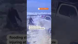 Huge wave slams California coast floods street Shorts [upl. by Diarmit970]