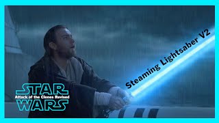 Jango Fett vs Obi Wan Kenobi Steaming Lightsaber VFX V2  Attack of the Clones Revised WIP Clip [upl. by Ahsienek]