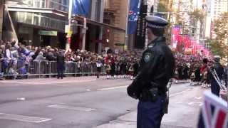 The Scots college pipes and drums Anzac day 2012MTS [upl. by Pulsifer]