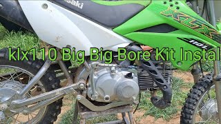 2020 Klx110 Big Bore kit Install  Tb 143cc kit step by step Install [upl. by Riesman674]