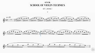 《SEVCIK SCHOOL OF VIOLIN TECHNICS OP 1 BOOK 1》Exercise 3  Part 2 8th Note ♩30 [upl. by Neerbas]