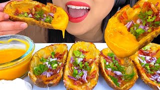 ASMR CHEESY LOADED POTATO SKINS Quick and Simple Meal NO TALKING ASMR Phan [upl. by Mord]