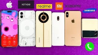 Nothing Phone vs Realme 11 Pro vs Xiaomi Qin F22 vs iPhone XS Max vs Z Flip3 vs iPhone 14 PM Calling [upl. by Ibbie]