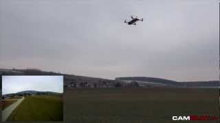 CUBE 4  FPV Copter  1Testflug mit KK 20 [upl. by Dlanar]