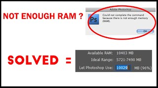 NOT ENOUGH MEMORY error in Photoshop  Do this [upl. by Grossman]