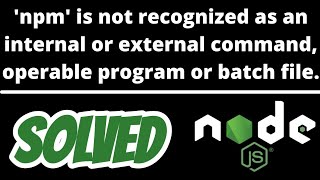 npm is not recognized as internal or external command SOLVED in node js [upl. by Demona292]