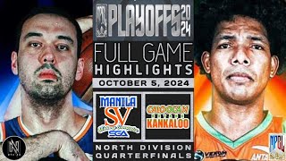 MPBL HIGHLIGHTS  QUARTERFINALS  MANILA VS CALOOCAN  OCTOBER 5 2024 [upl. by Missie656]