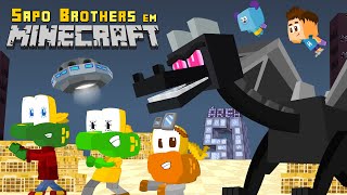 Sapo Brothers em Minecraft com alienígenas e no Portal do End contra Enderman e Enderdragon [upl. by Clift]