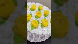 Eggless Pineapple cake Rosette Cake  halfkg Pineapple cakewhippedcreamlflowercake [upl. by Simmons]