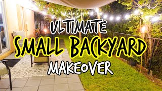 ULTIMATE SMALL BACKYARD MAKEOVER  DIY PATIO  RENTER FRIENDLY [upl. by Notpmah]