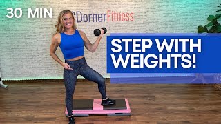 High Intensity Step Aerobics Workout With Weights For Maximum Fat Burn in 30 Minutes [upl. by Mahmud73]