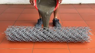 Creative Ideas  How To Make Cement Flower Pots From Iron Mesh In A Very Unique Way [upl. by Yznyl]