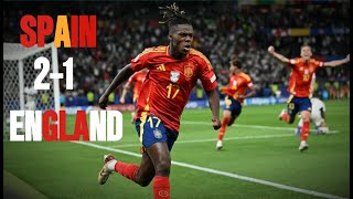 Spain VS England Match HIGHLIGHTS  EUROS Finlals [upl. by Pinchas]