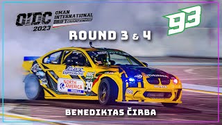 Benediktas Čirba All Runs in Round 3 amp 4 Oman Drift Championship 2023 [upl. by Nonnaehr]