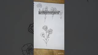 How to draw carnations with a pen artjournal doodle drawing [upl. by Bravin763]