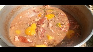 JAMAICAN RED PEAS SOUP WITH PIGTAIL amp CHICKEN FOOT FEET cooking jamaican food love [upl. by Sarajane961]