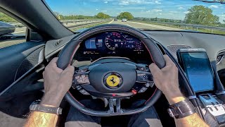 POV Novitec Ferrari Roma Spider driving on German Autobahn [upl. by Nimoynib]