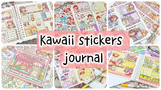 How to make kawaii journal l Kawaii stickers  ASMR journal  compilation [upl. by Nichola]