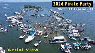 2024 Bird Island Pirate Party Merritt Island Fl  Aerial View [upl. by Lacey254]