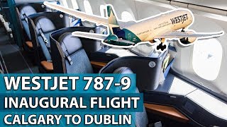 WestJets INAUGURAL Calgary to Dublin Flight 7879 Business Class [upl. by Atnuahs917]