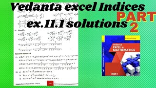 class 9 vedanta excel in mathematics indices solution ex111 vetanta indices exercise11 [upl. by Rheims]