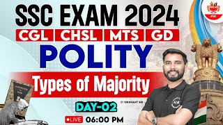 SSC CGLCHSL 2024  Polity Special  Types of Majority  Day 2  SSC MTSGDCPO GK By Sidhhant Sir [upl. by Stephen]