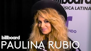 Paulina Rubio Interview  Backstage at Latin Music Awards 2016 [upl. by Aisetal]