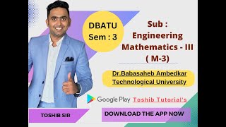 DBATU University Engineering Maths 3  Toshib Tutorials [upl. by Leonteen]