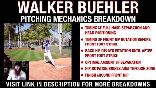 Walker Buehler Pitching Mechanics Breakdown  Robby Rowland [upl. by Yllim]