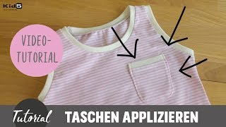 aufgesetzte Taschen ganz einfach selbst applizieren DIYNähTipp [upl. by Hadwin]