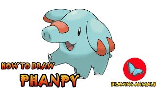 How To Draw Phanpy Pokemon  Coloring and Drawing For Kids [upl. by Onairda]