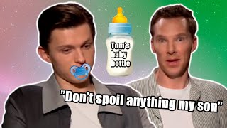 tom holland being babysat by everyone in the marvel cast for 14 minutes straight [upl. by Yennaiv330]