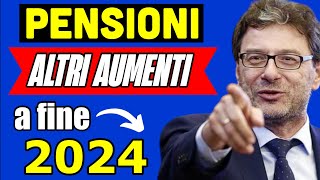 🔴 ULTIMORA PENSIONI 👉 ALTRI AUMENTI ALLA FINE DEL 2024 📈 ECCO DI QUANTO CRESCONO GLI ASSEGNI💰 [upl. by Aniram]