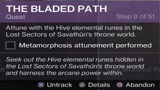 The Bladed Path  Metamorphosis attunement performed  Destiny 2 [upl. by Reinhart218]