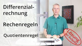 Differenzialrechnung  Quotientenregel  Lösung der Aufgabe [upl. by Kenaz655]