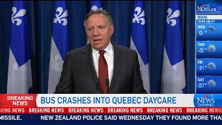 Laval daycare crash  Update from Quebec Premier Legault [upl. by Aniala300]