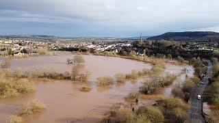 RossonWye Floods ❌ Herefordshire after Storm HENK 🎥💦💨🛸✈️💦🆙 3124 👍Above 👀 redfox111 [upl. by Niletac]