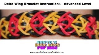 Rainbow Loom Rubber Band Refill  Delta Wing Bracelet Instructions [upl. by Tybald977]