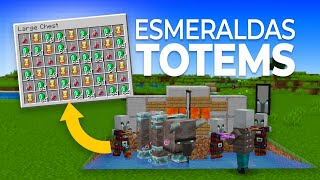 Granja de Raids ESMERALDAS TÓTEMS Fácil  Minecraft 120 Java [upl. by Nnazus]